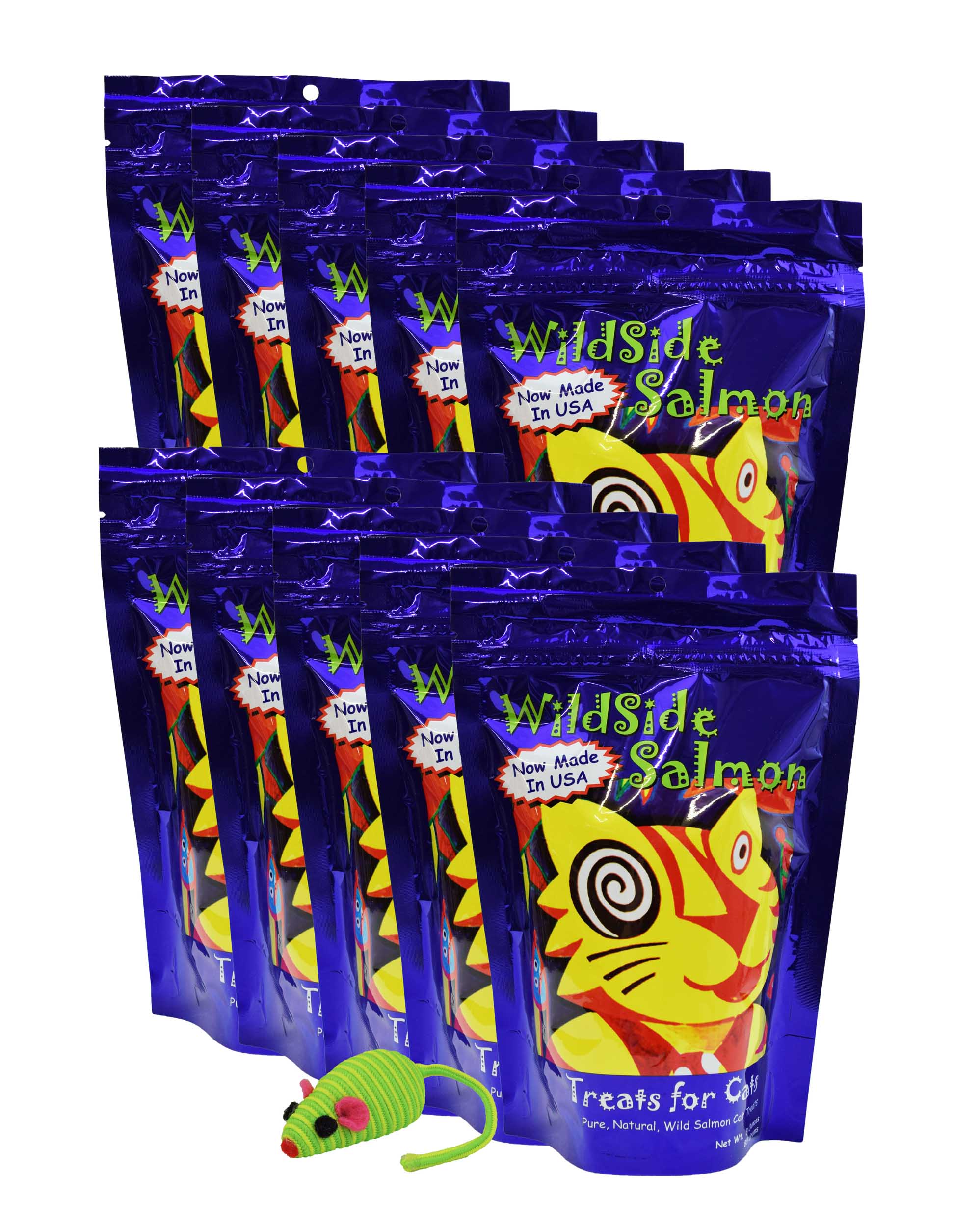 WildSide Wild Alaskan Freeze Dried Salmon USA MADE 3oz Cat Treats 10 Pk